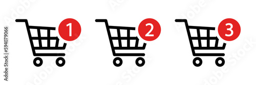 Shopping cart notification icon set
