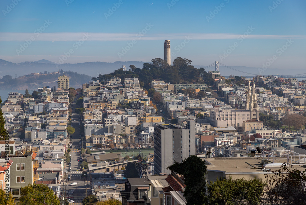Coit Tower, Telegraph Hill, North Beach and Russian Hill