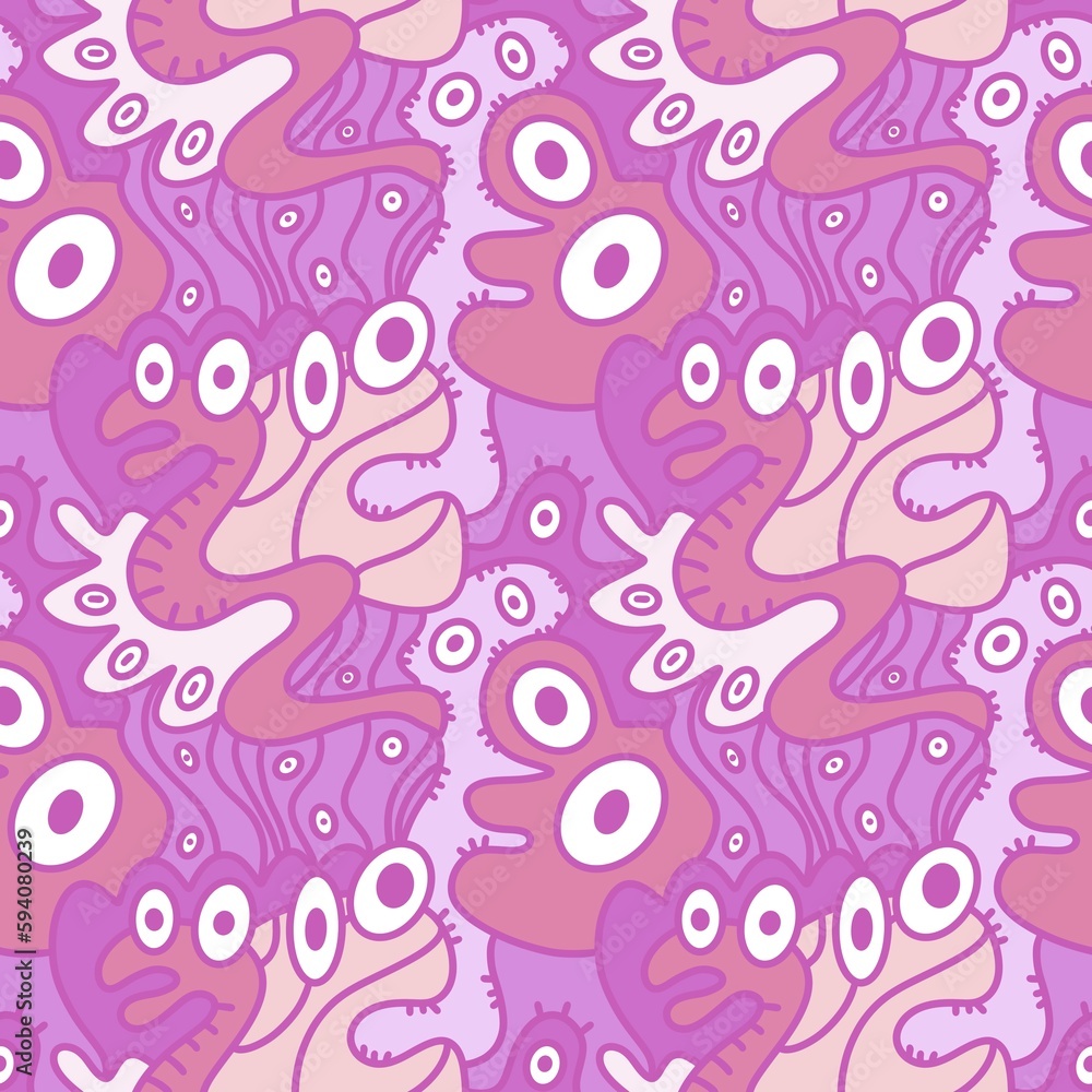 Cartoon monsters seamless emoticons aliens pattern for kids clothes print and wrapping paper and fabrics Cartoon monsters seamless emoticons aliens pattern for kids clothes print and wrapping paper and fabrics