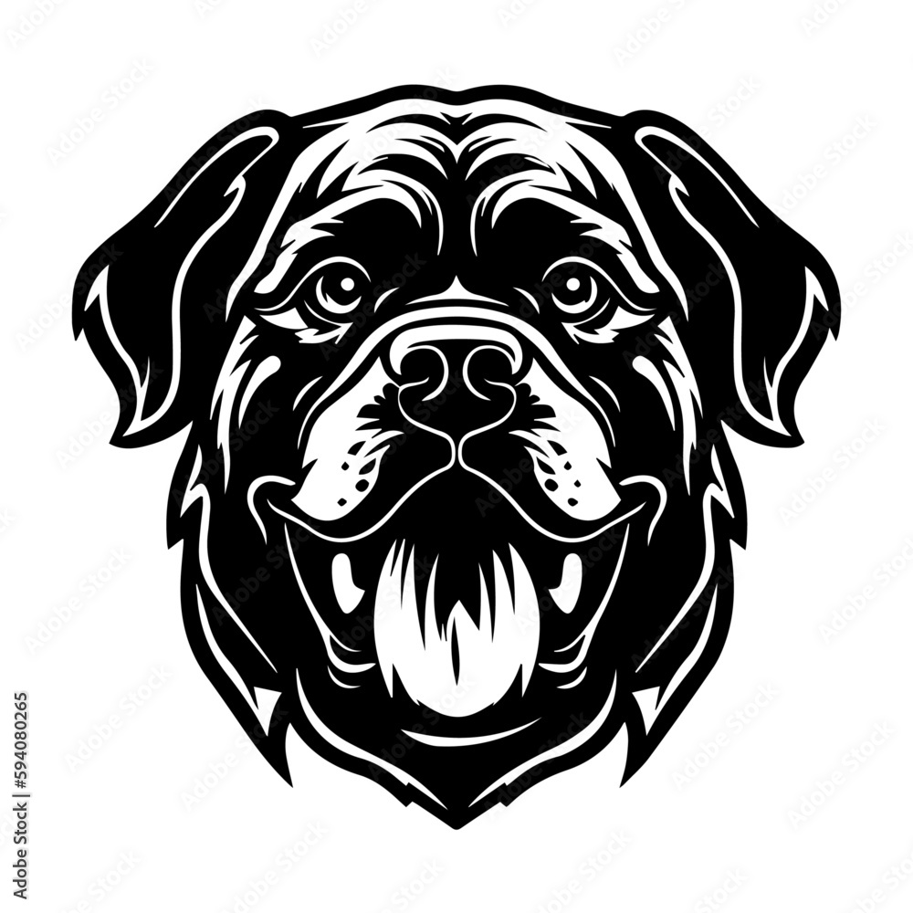 Rottweiler Logo Monochrome Design Style
