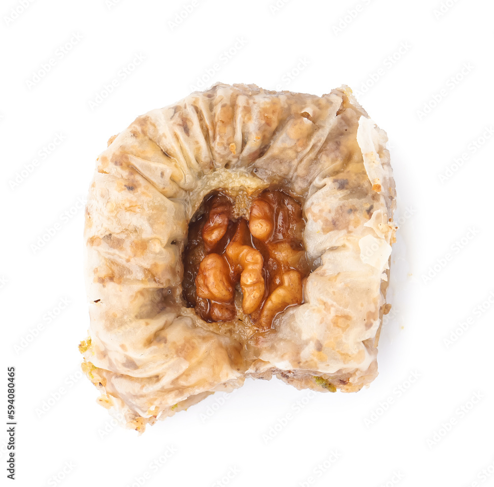Tasty baklava isolated on white background, closeup Tasty baklava isolated on white background, closeup