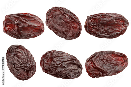 Quadro su tela Raisin isolated on white background, full depth of field