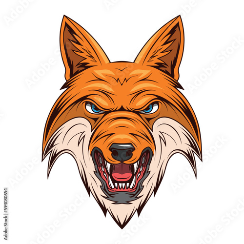 Evil fox. Vector illustration of a mascot for a sport team.