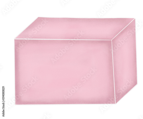 Pink yoga block illustration Colorful yoga equipment Png clipart transparent background for post card, greeting card, invitation, yoga studio flyers, posters, template, social media or web design