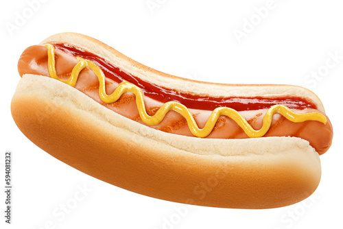 Photographie HOT DOG isolated on white background, full depth of field