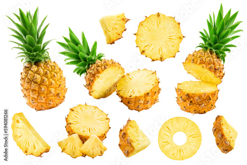 pineapple isolated on white background, full depth of field