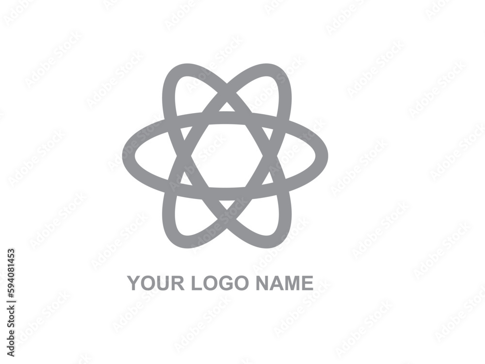 Neutron Atom Logo Icon Design Vector Stock. Science Atom Logo Design Pro Vector