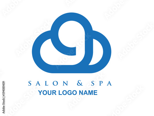 vector graphic illustration logo design for cloud nine, cloud 9, combination a cloud and number 9