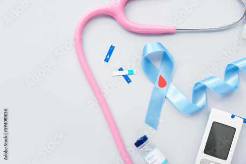 Awareness ribbon with gluco...