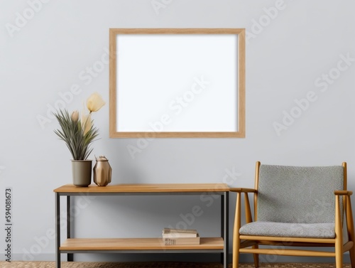 Mock up poster frame in modern interior background © Medard