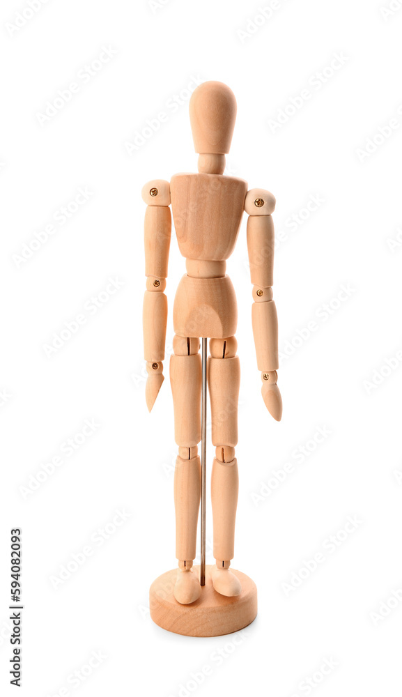 Wooden decorative mannequin on white background Wooden decorative mannequin on white background