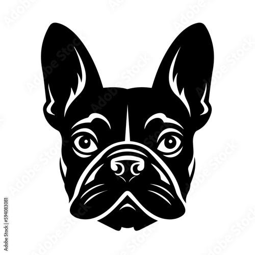 French Bulldog Logo Monochrome Design Style 