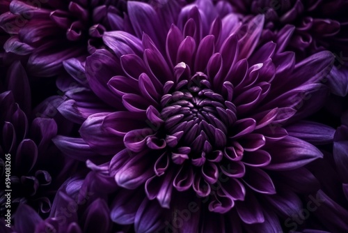 Purple flower petals with intricate details and patterns for background  graphic design. Generative AI