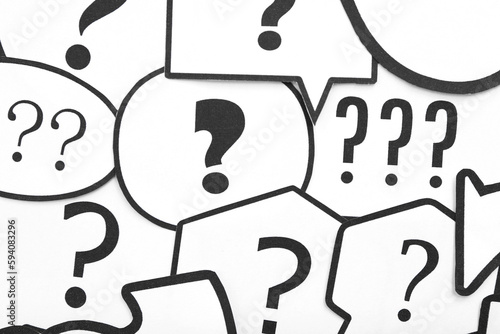 Speech bubbles with questio...