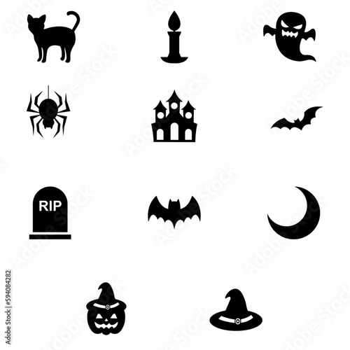 halloween vector set, icon, symbol, logo, clipart, isolated. vector illustration. vector illustration isolated on white background.