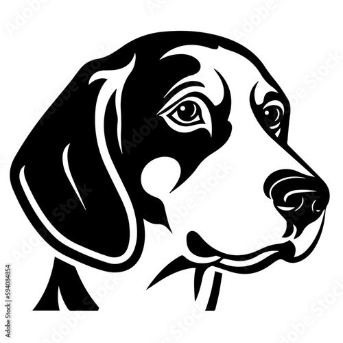 Beagle Logo Monochrome Design Style
