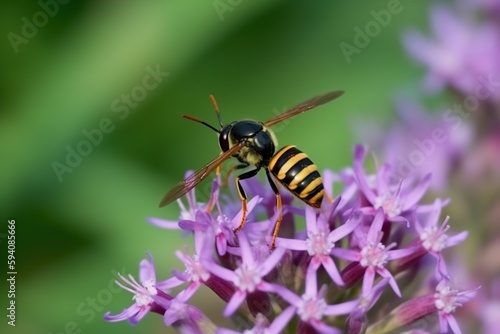 bee on a flower. Generative AI © FTE