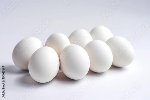 white eggs on white. Generative AI