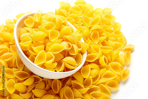 Uncooked conchiglie pasta s...