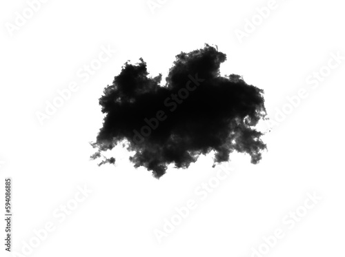 Black smoke, cloud and smokey fog on isolated transparent background of steam, gas and mist explosion with powder spray. Design element, clouds and texture of a png particle, creative or steam vapor