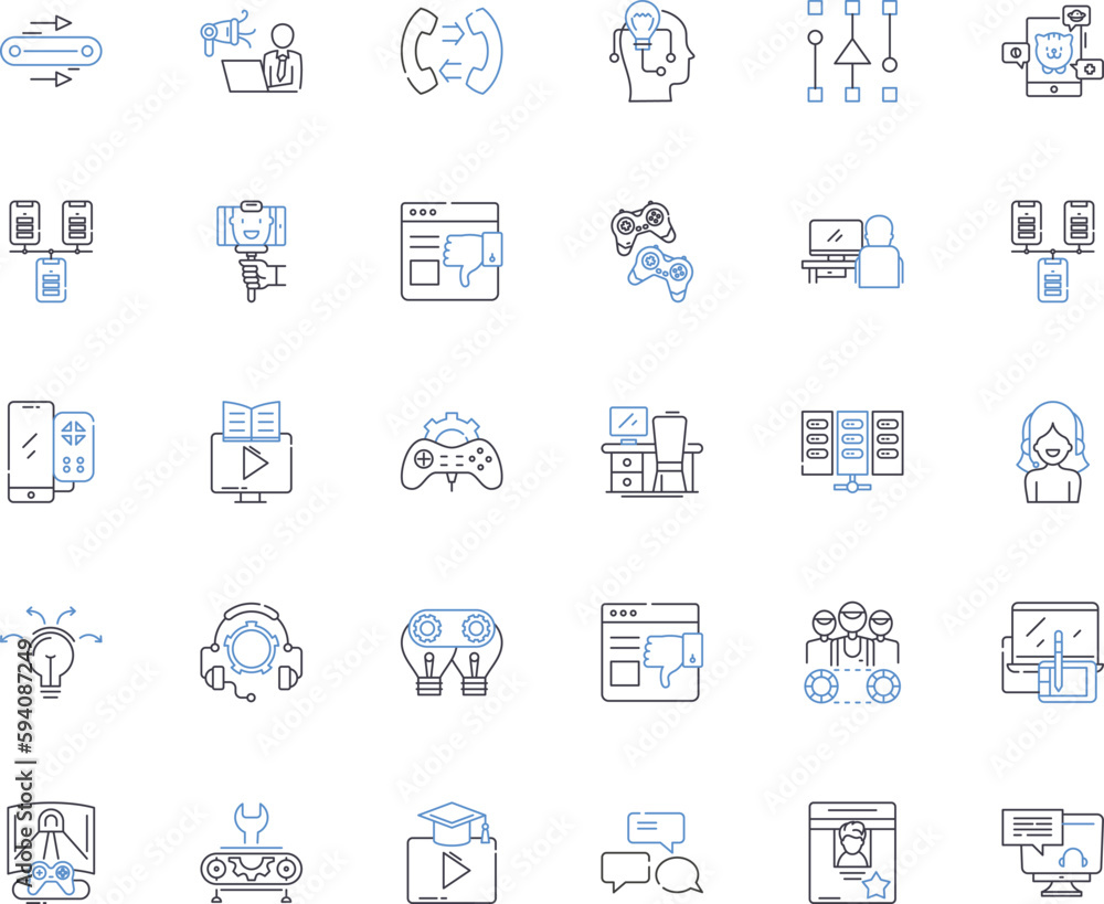 Musical instruments line icons collection. Piano, Guitar, Drums ...