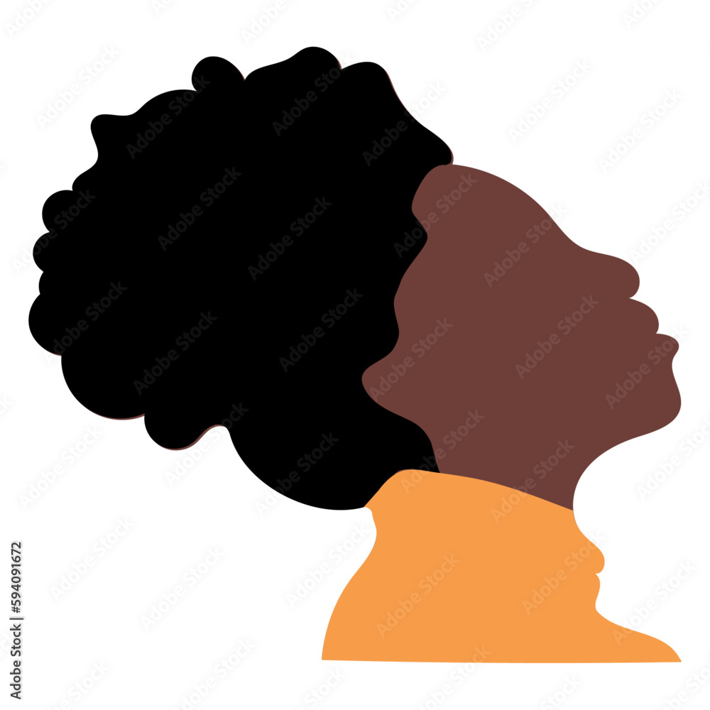 Perfil mujer afro color