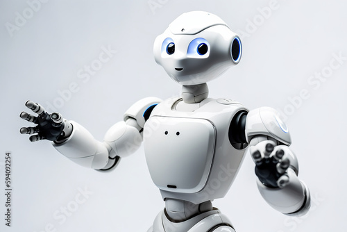 A simple design AI robot with a cute expression. Generative AI