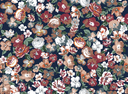 Floral liberty pattern. Small floral background for fashion. Modern floral design perfect for fashion and wedding decoration