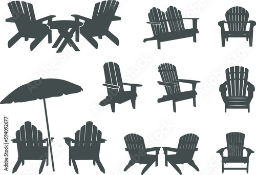 Adirondack chair silhouette, Adirondack chair SVG, Chairs silhouette photo