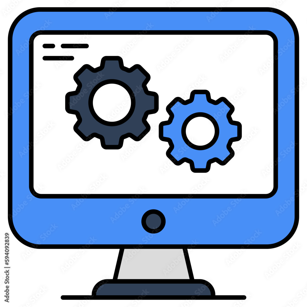 Conceptual flat design icon of system setting Conceptual flat design icon of system setting