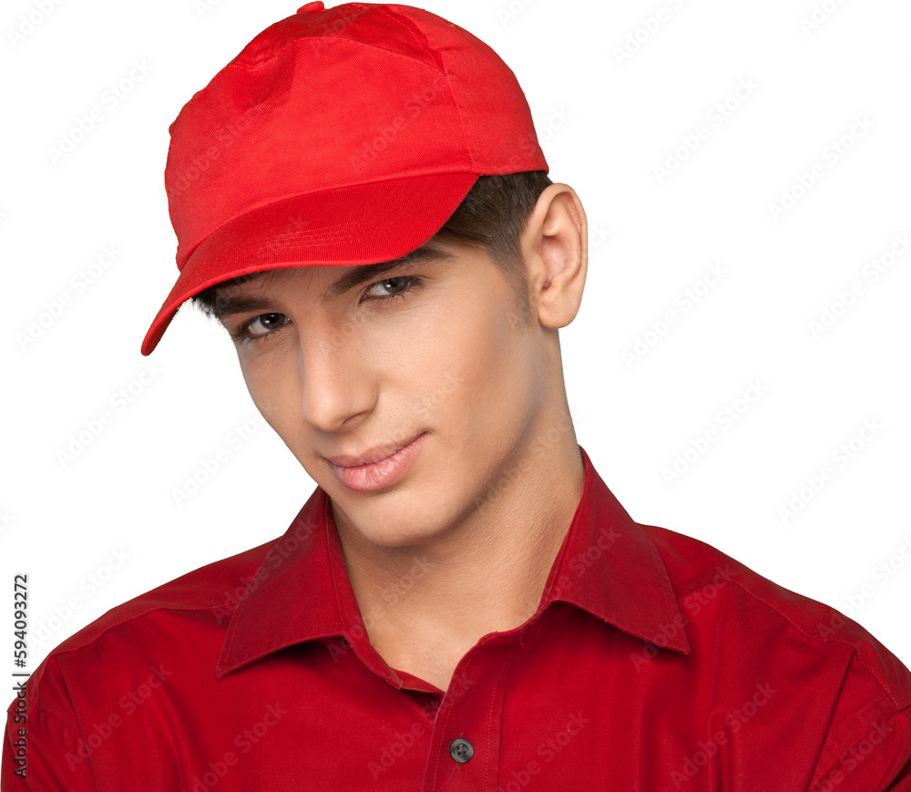 Portrait of a Smiling Young Man with Baseball Cap Portrait of a Smiling Young Man with Baseball Cap