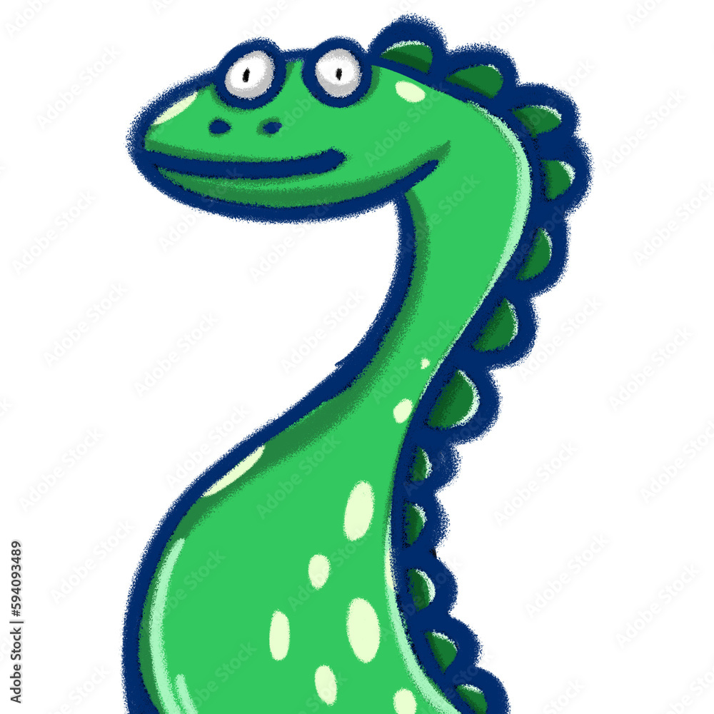 Fototapeta premium Green dinosaur clip art illustration