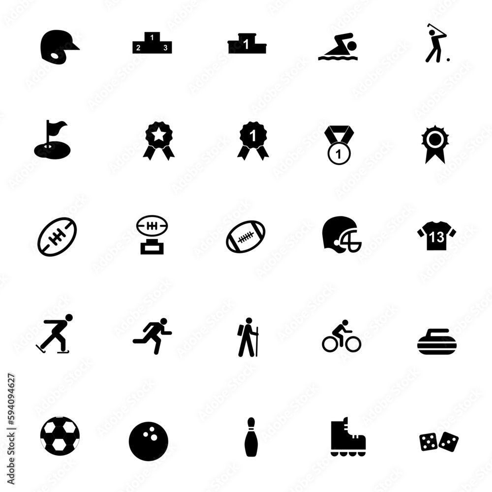 sports vector set, icon, symbol, logo, clipart, isolated. vector illustration. vector illustration isolated on white background.