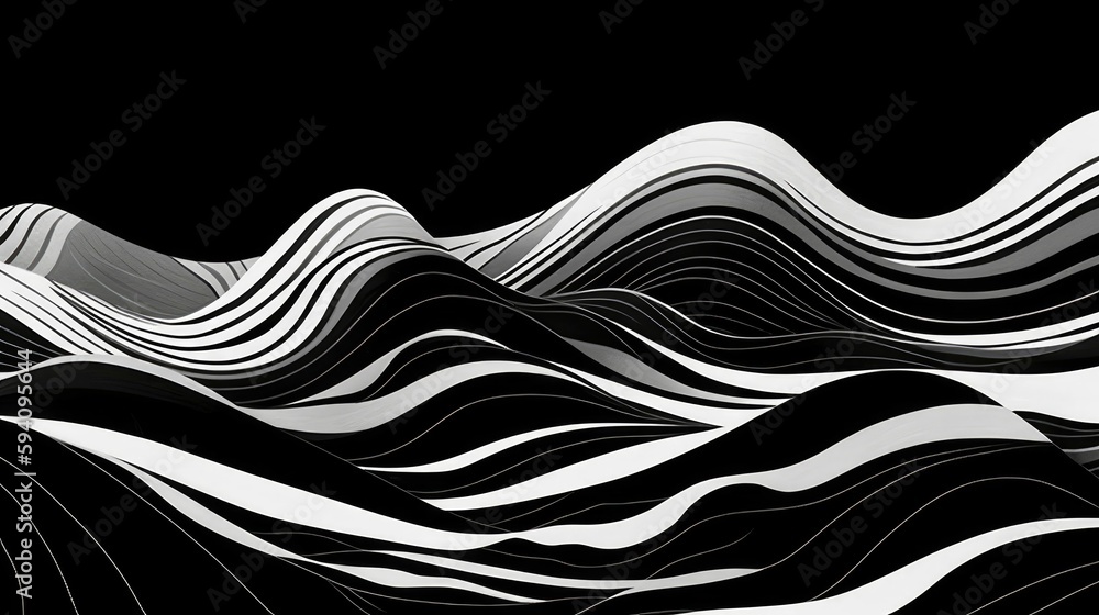 Bold black lines evoking a majestic landscape