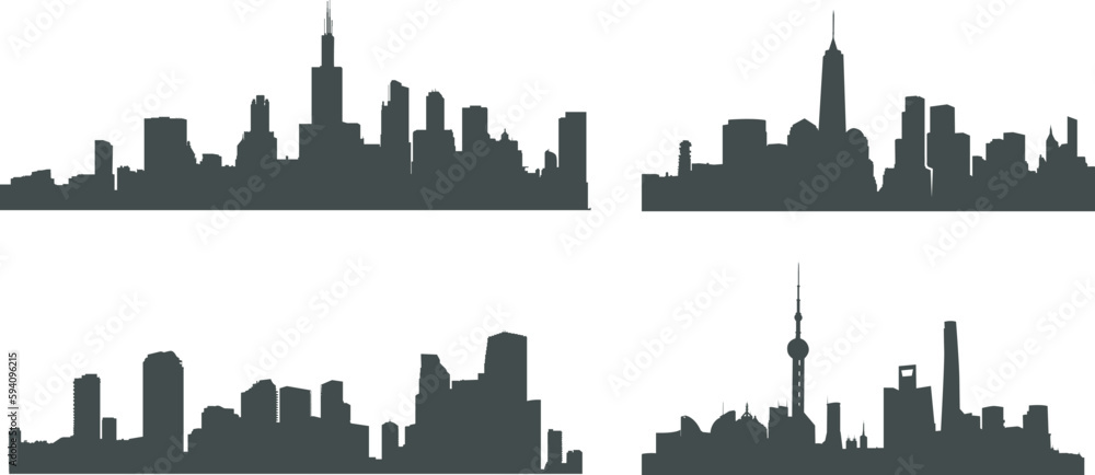 City silhouette, City skyline silhouettes, City SVG, City vector