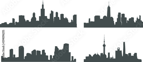 City silhouette  City skyline silhouettes  City SVG  City vector