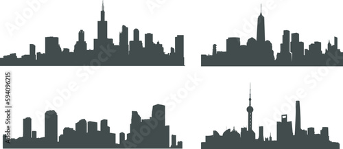 City silhouette, City skyline silhouettes, City SVG, City vector