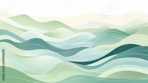 Soothing waves in soft pastel blues and greens