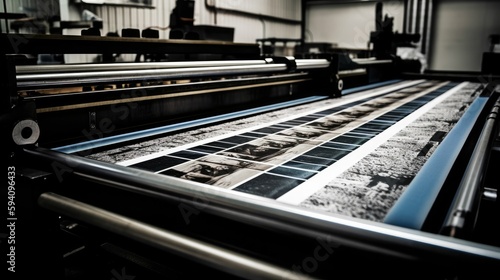 Sharp, high-contrast lines of industrial planographic printing