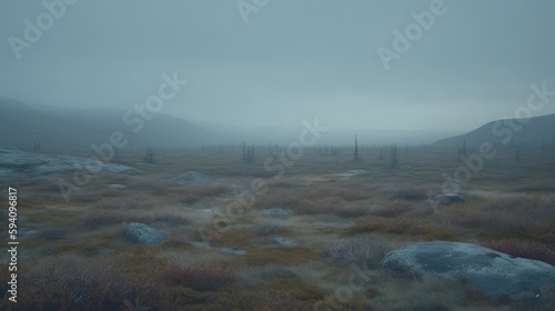 Minimalist Arctic tundra landscape