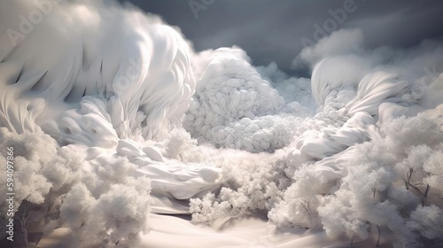Otherworldly Art: White Background, AI Generated