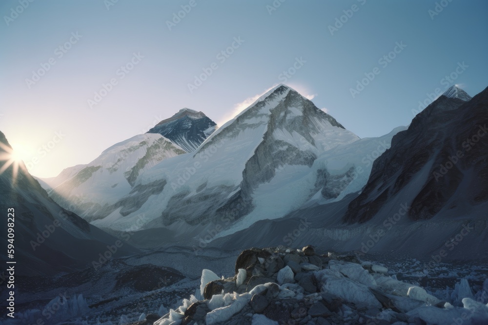 Fototapeta premium Mount Everest landscape. Generative AI.