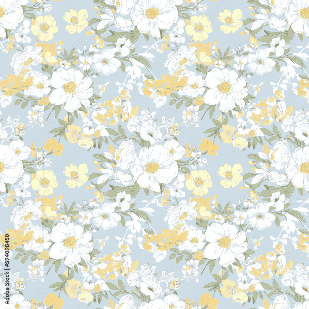 Floral seamless pattern Generative AI Floral seamless pattern Generative AI