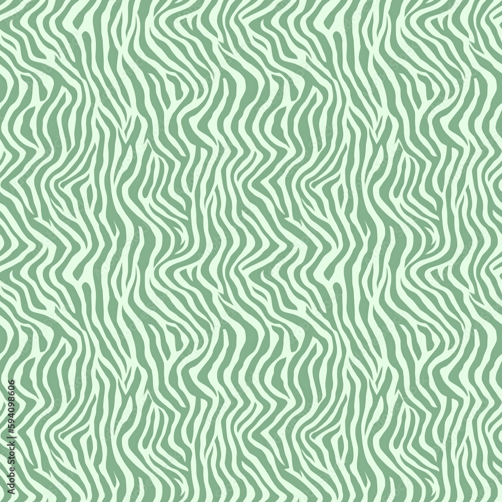 Green tiger straps seamless pattern Generative AI