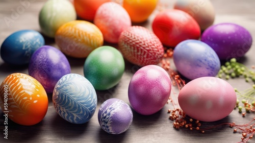 Creative and colorful Easter egg decorating wallpaper