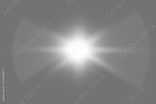 Flash, white light and digital lens flare isolated on png or transparent background, texture and glow. Shine, lighting and bright gleam with beam, star and glowing, sparkle and shining ray