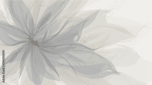 Soft minimalist flower sketch in gray