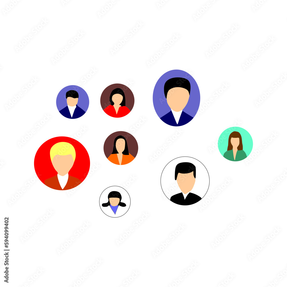 set of people icons, contact icon with various characters set of people icons, contact icon with various characters