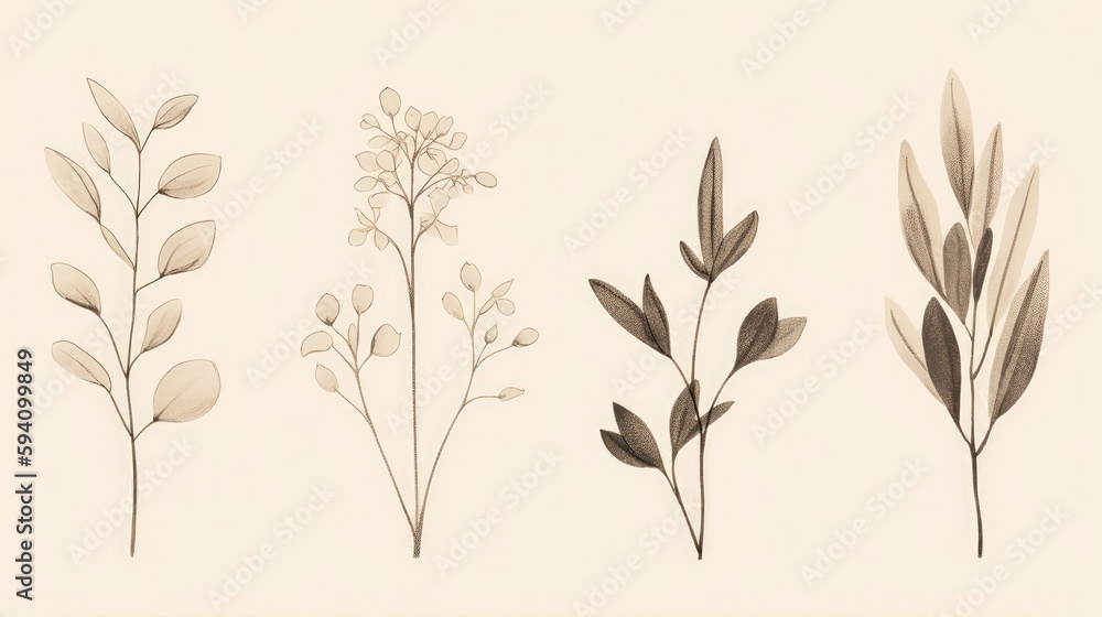 Minimalist plant drawing with Zen vibes Minimalist plant drawing with Zen vibes