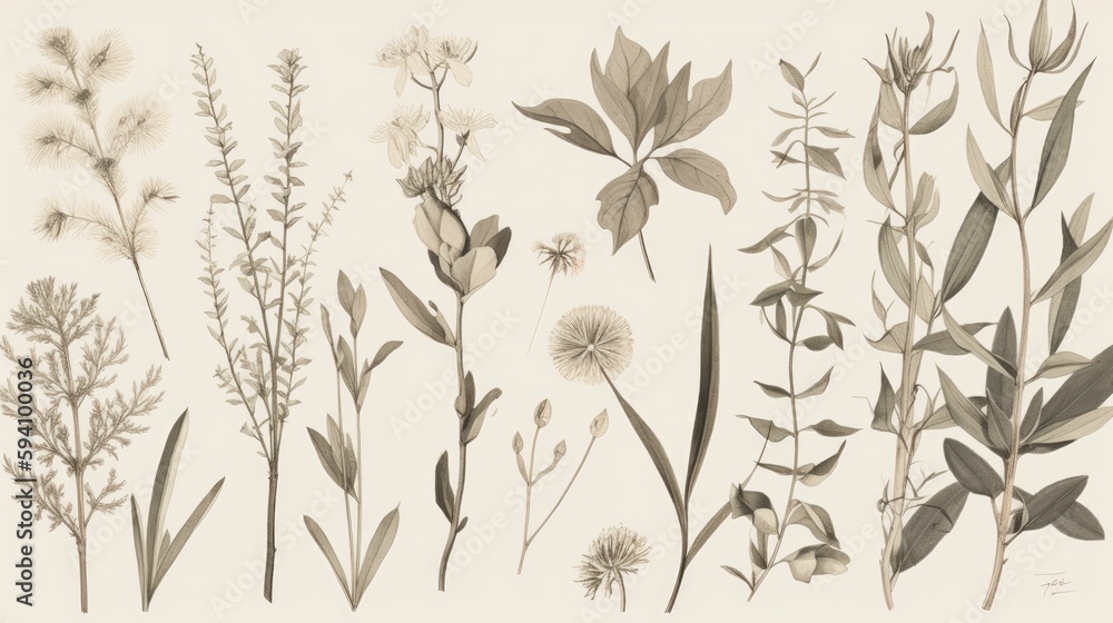 Simple muted plant illustration Simple muted plant illustration